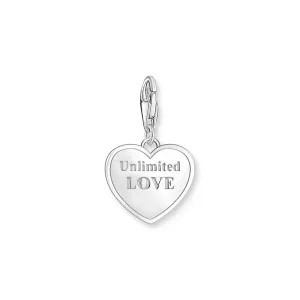 Charm pendant pink heart with Best Mom silver