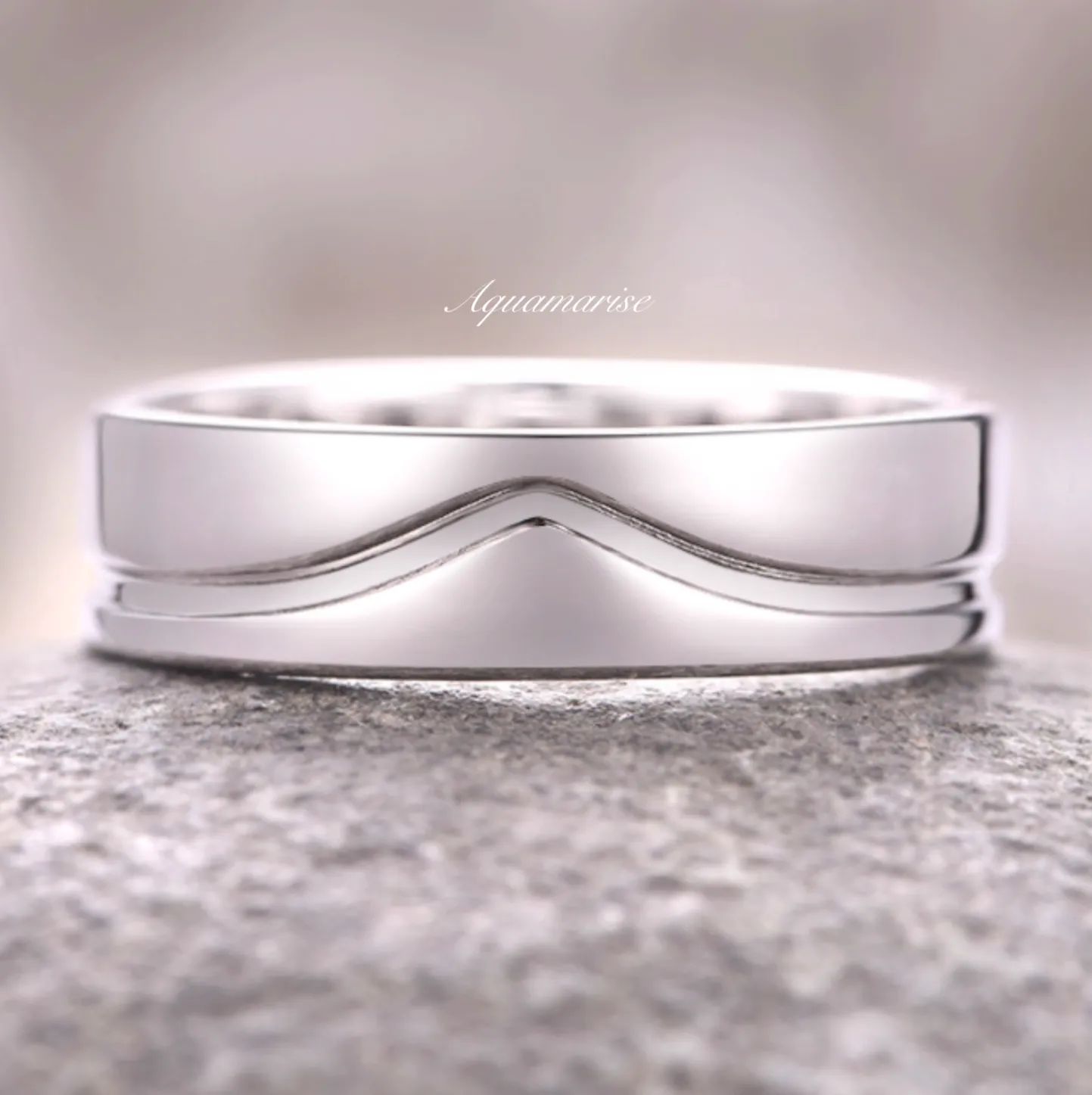 Chevron Wedding Band- 5MM 925 Sterling Silver