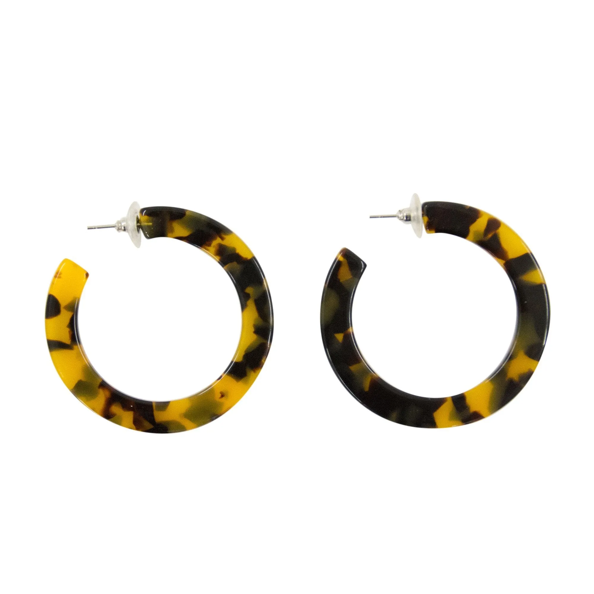 Chunky Tortoise Hoops Earrings