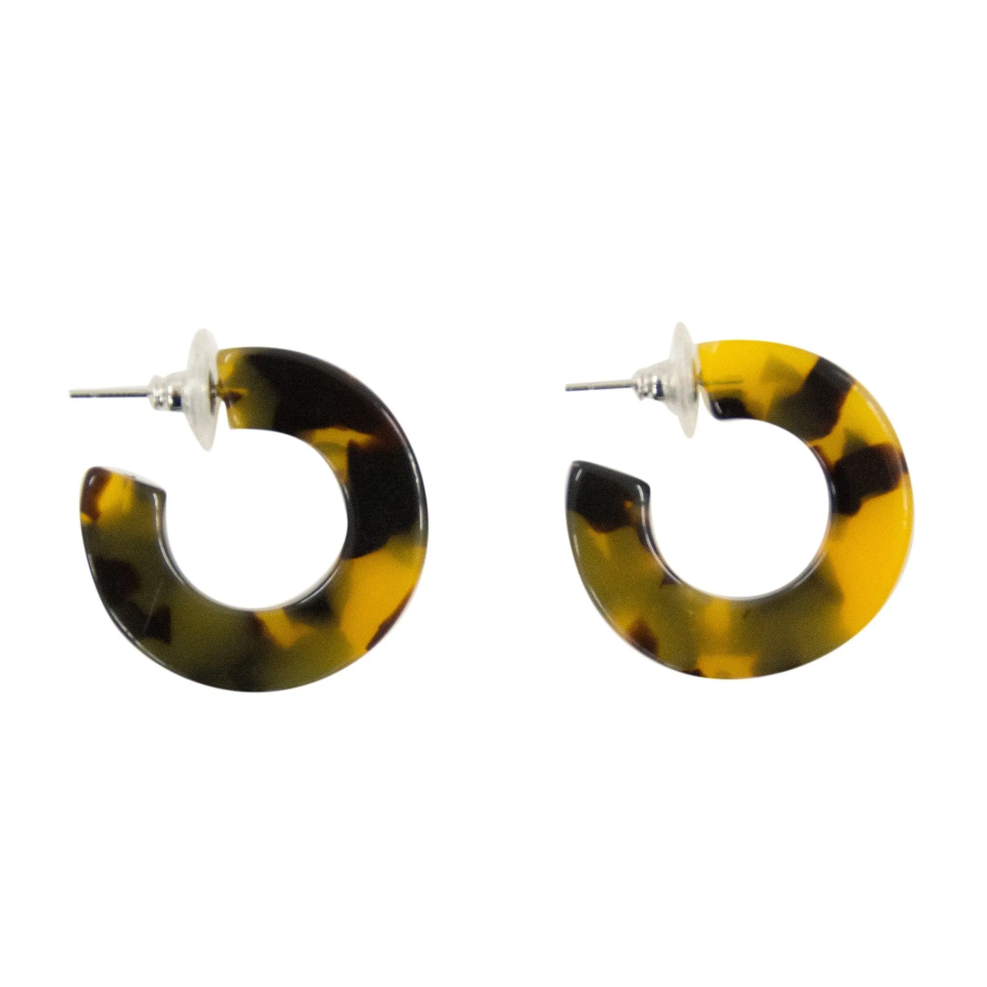 Chunky Tortoise Hoops Earrings