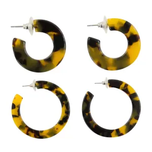 Chunky Tortoise Hoops Earrings
