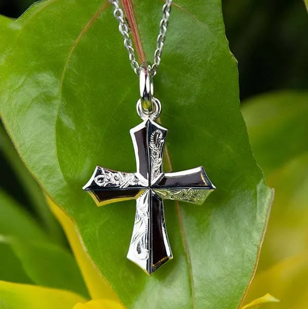 Cocobolo Engraved Cross Pendant