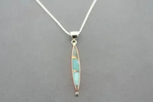 Copper stone pendant - bronzed amazonite on 45cm ball chain