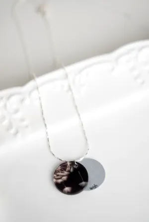 Dandelion Wishes Eclipse Charm Necklace - Silver