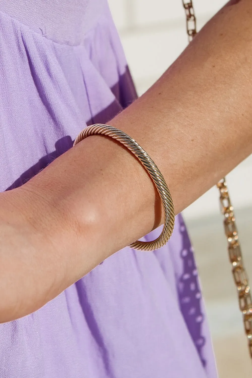Date Night Pave Open Cuff Bracelet - Gold