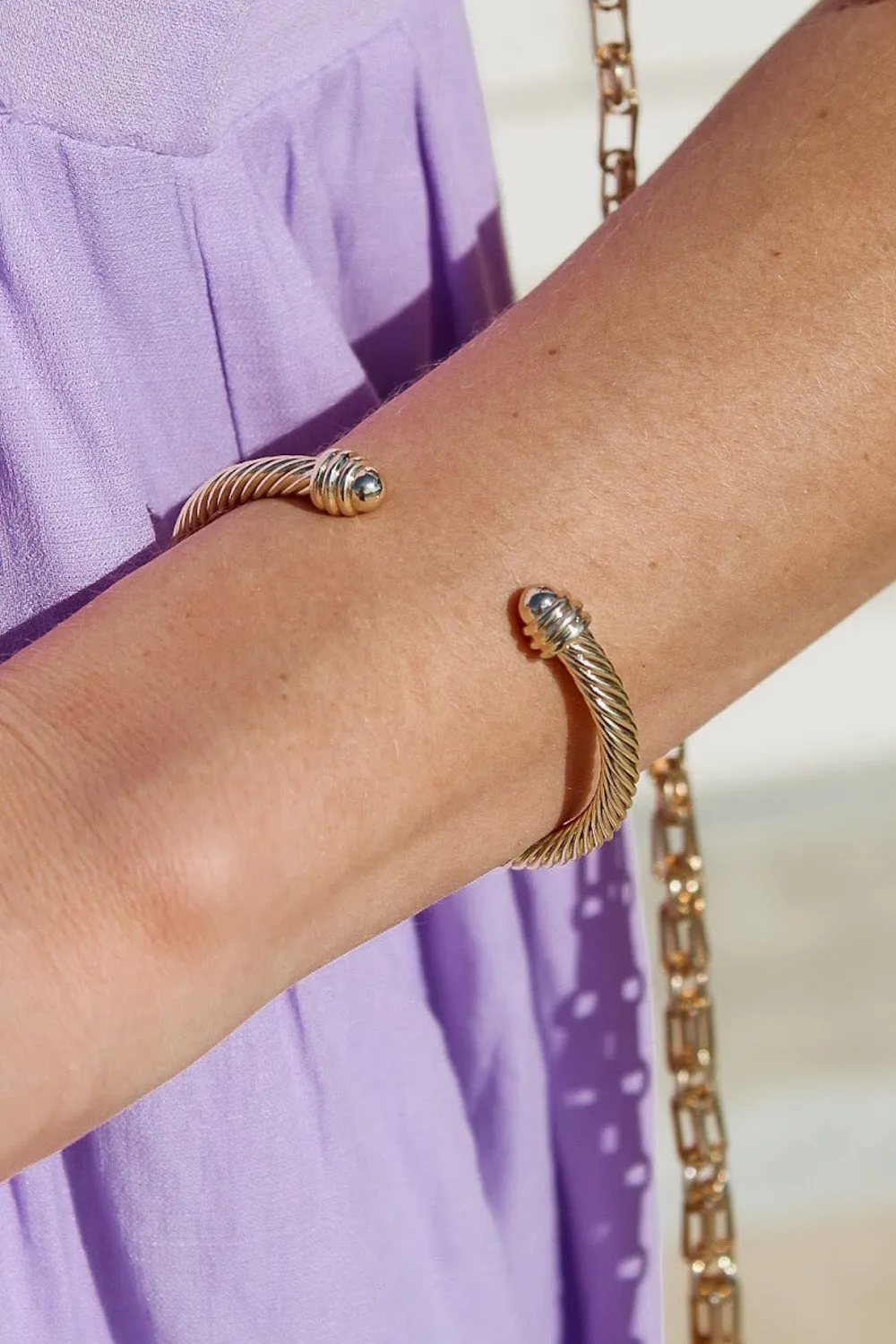 Date Night Pave Open Cuff Bracelet - Gold