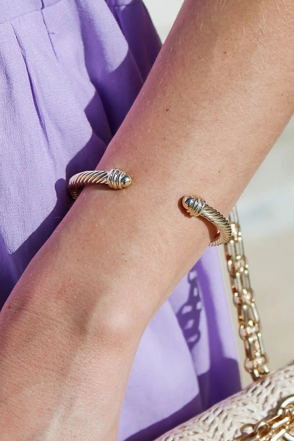 Date Night Pave Open Cuff Bracelet - Gold