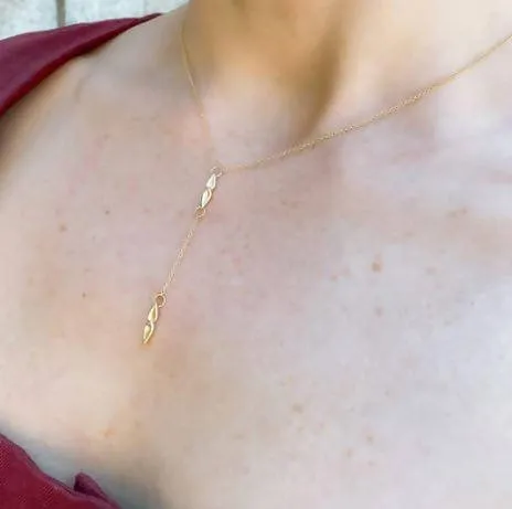 Delicate 14k Gold "Y" Necklace