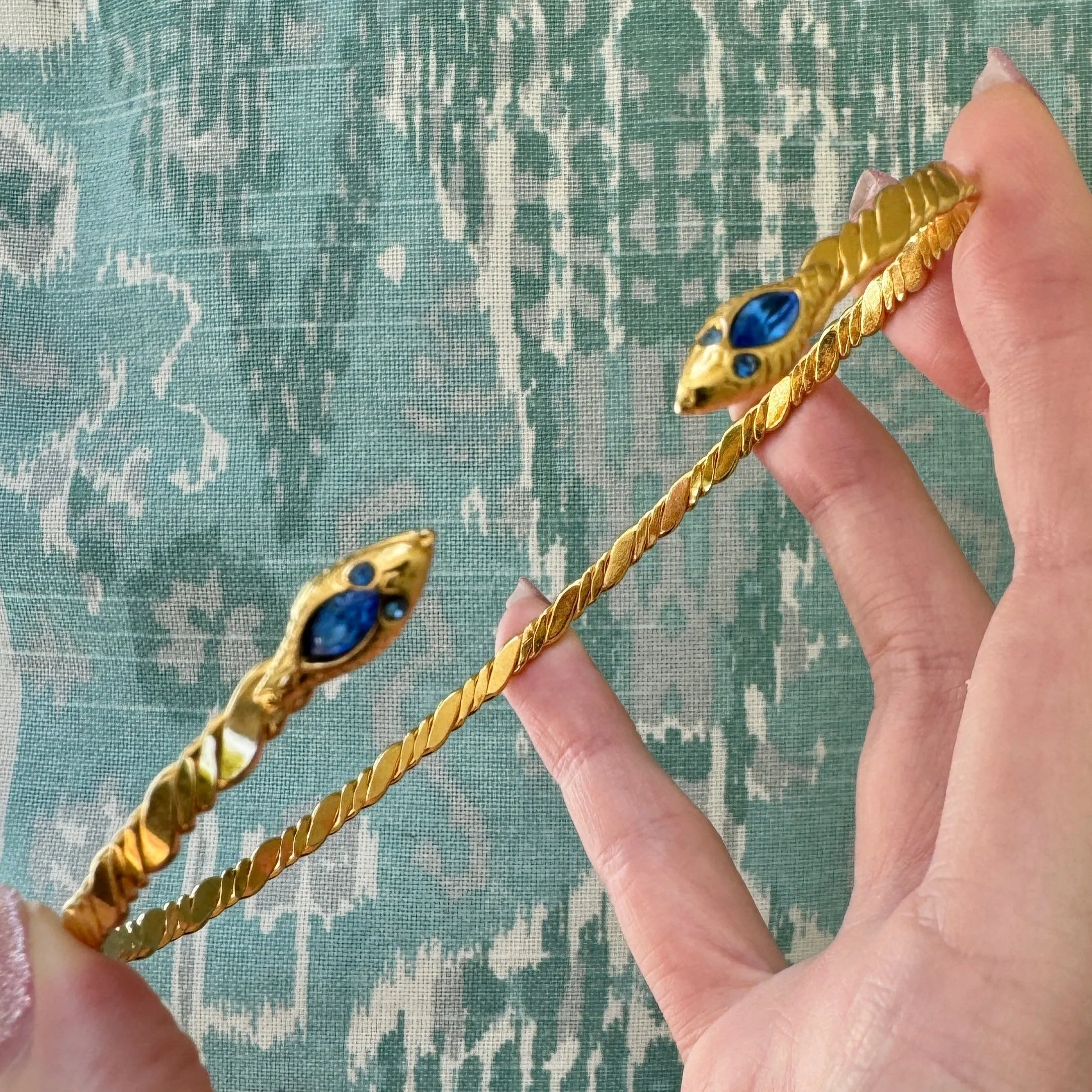 Delicate French Double Gold Snake Collar Necklace
