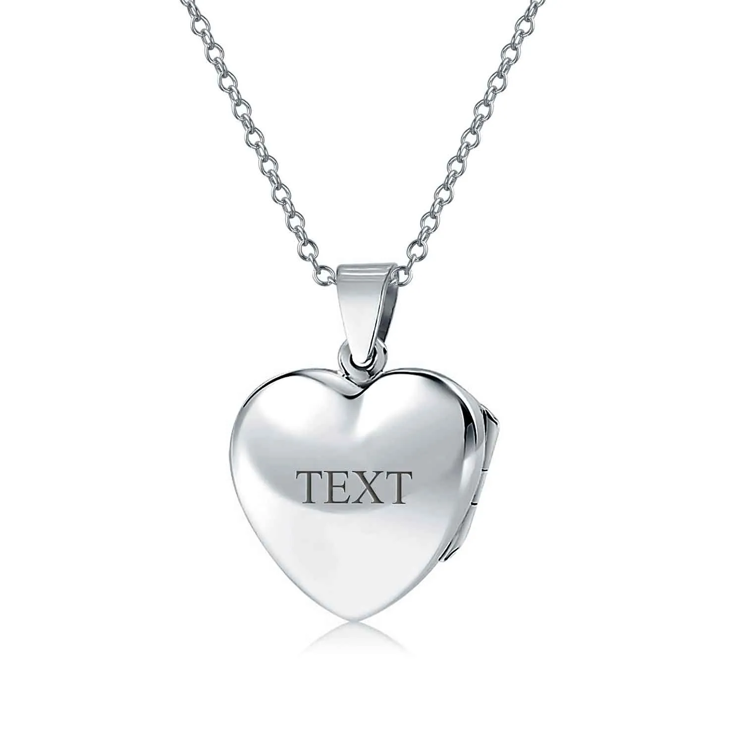Delicate Vintage Floral Heart Photo Silver Locket Necklace Pendant