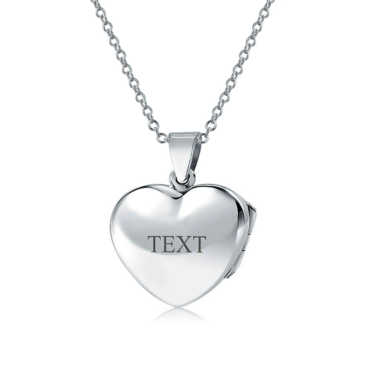 Delicate Vintage Floral Heart Photo Silver Locket Necklace Pendant