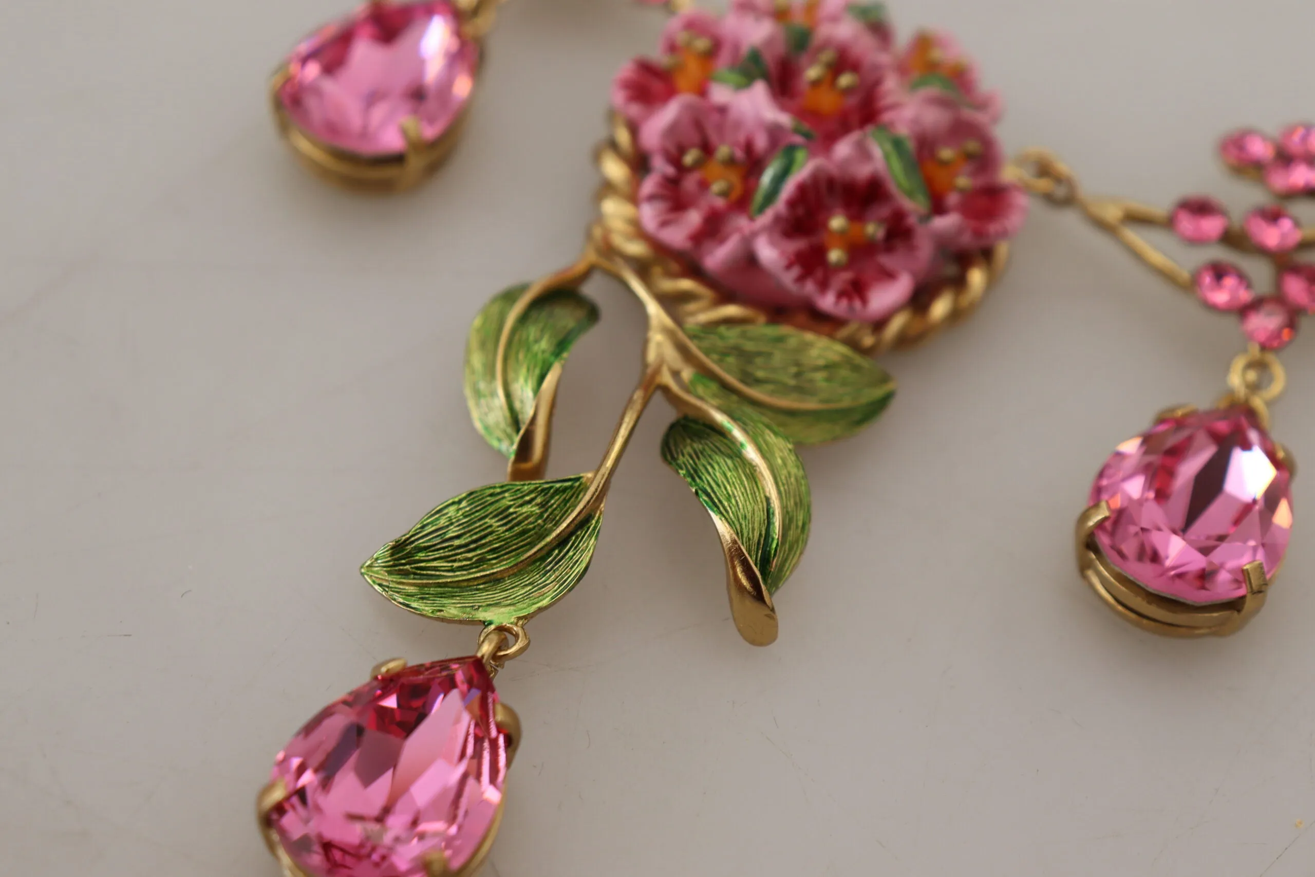 Dolce & Gabbana Elegant Floral Roses Gold-Plated Necklace