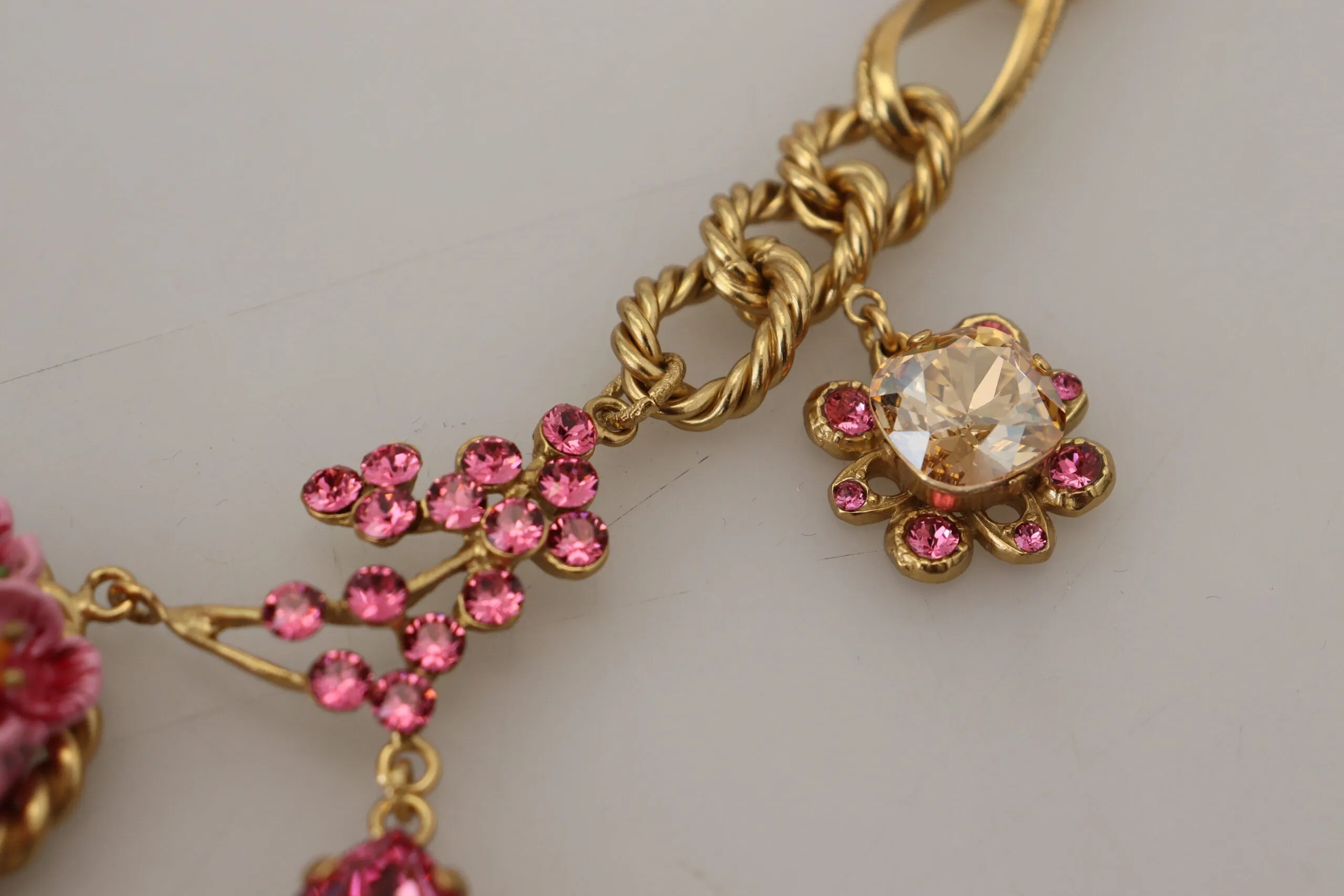 Dolce & Gabbana Elegant Floral Roses Gold-Plated Necklace