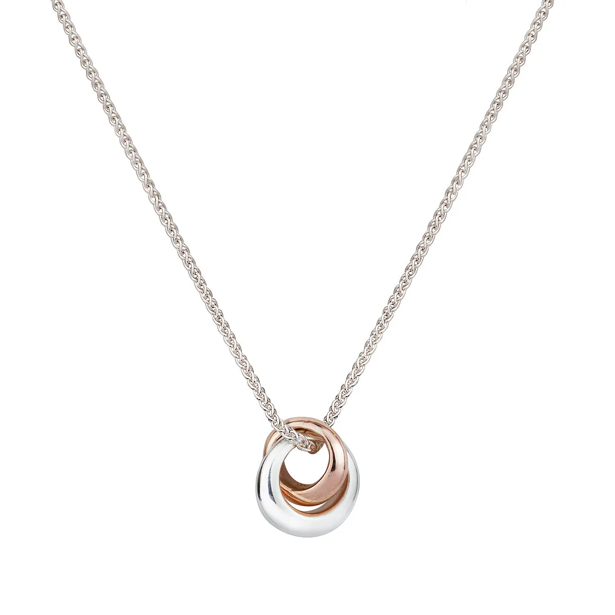 Eclipse Recycled Silver & Solid Rose Gold Necklace