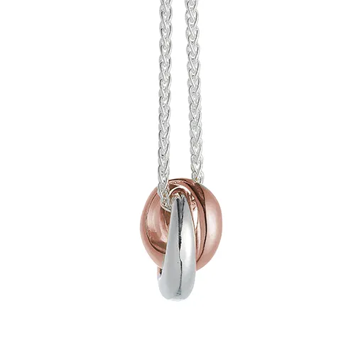 Eclipse Recycled Silver & Solid Rose Gold Necklace