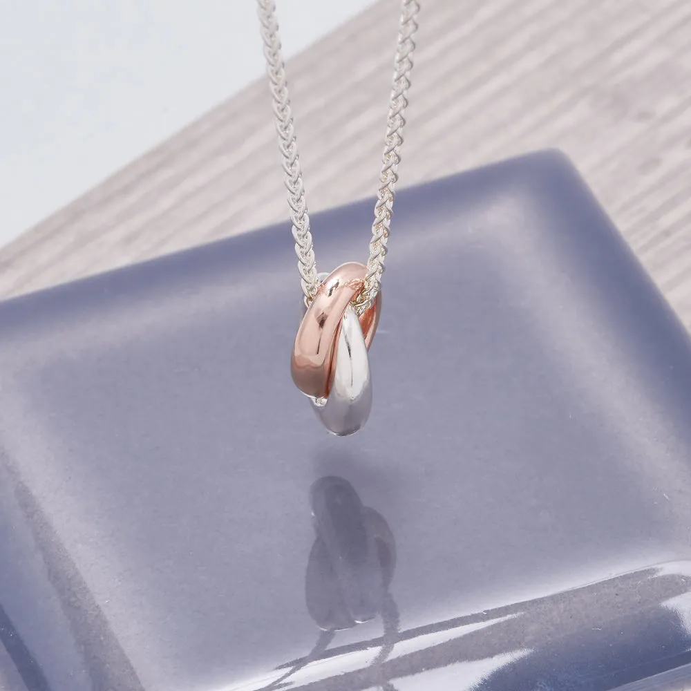Eclipse Recycled Silver & Solid Rose Gold Necklace