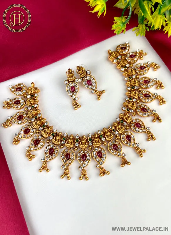 Elegant Gold Plated Designer Necklace With Earrings JH2367