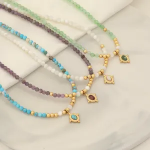 Ellipse Geometric Natural Stone Handmade Necklaces