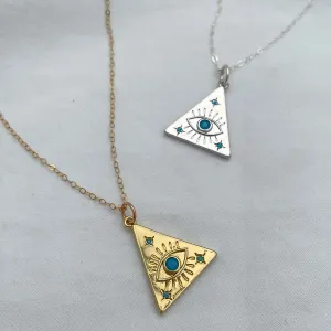 Evil Eye Pyramid Necklace