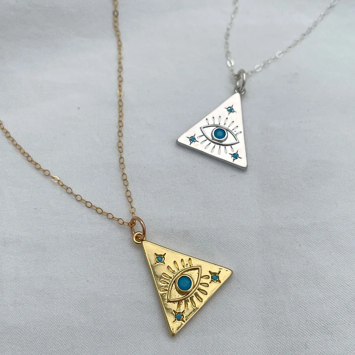 Evil Eye Pyramid Necklace