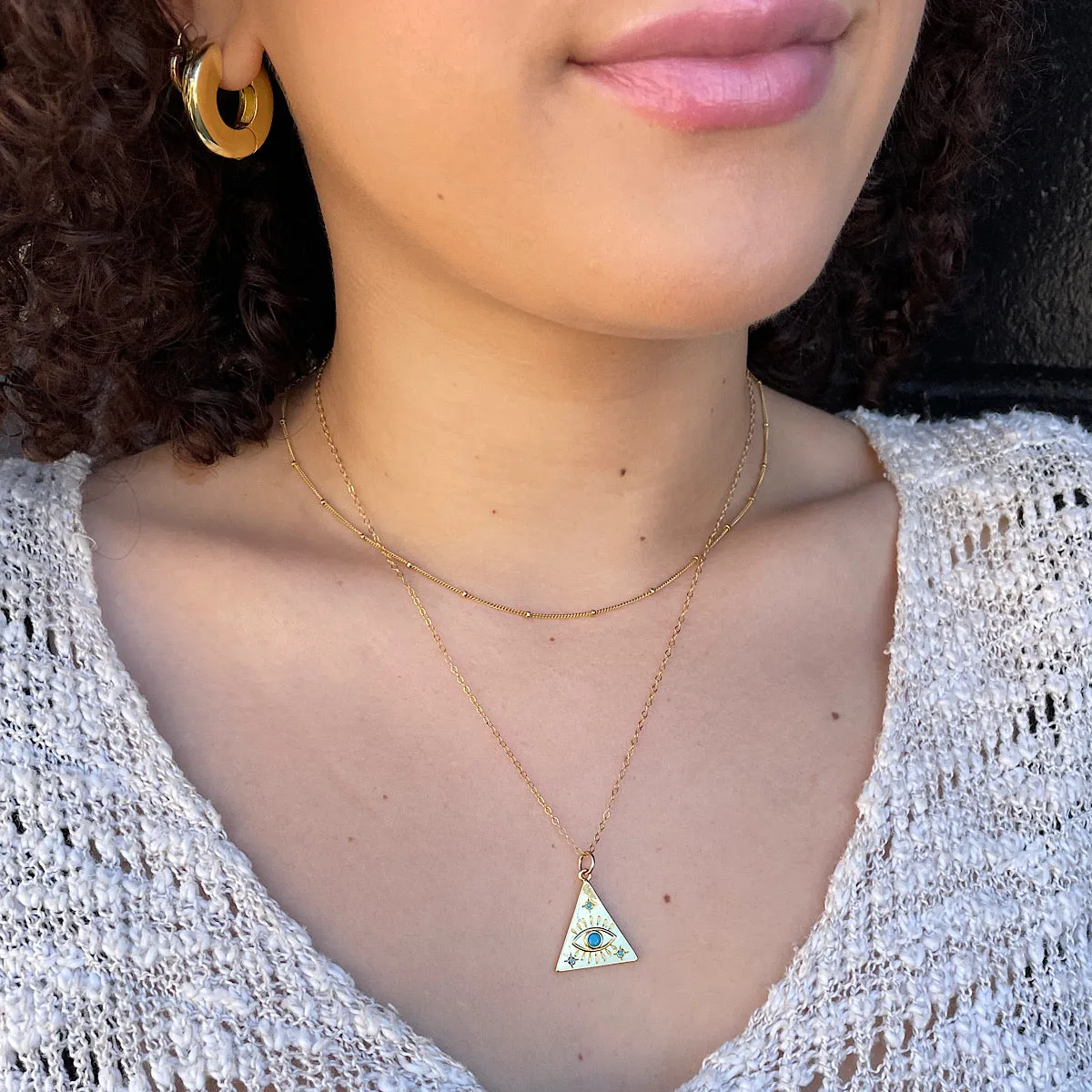 Evil Eye Pyramid Necklace