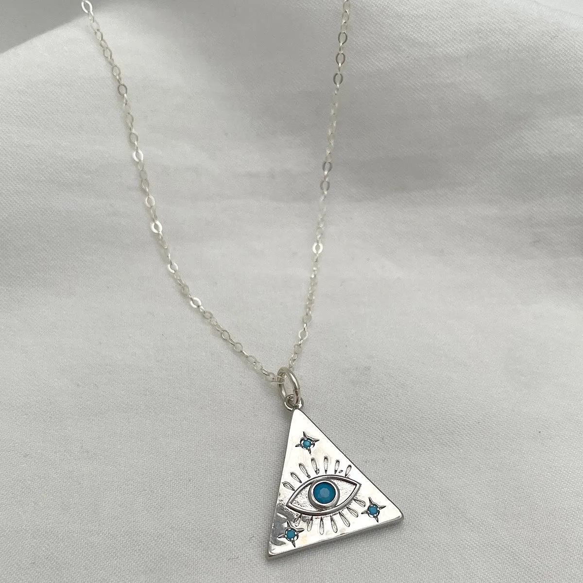 Evil Eye Pyramid Necklace