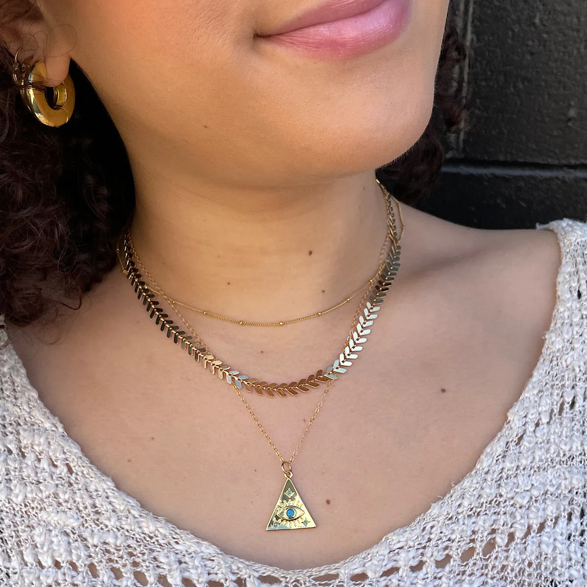 Evil Eye Pyramid Necklace