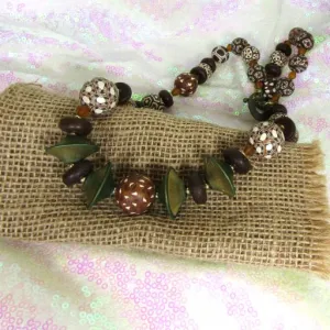 Fair Trade Chocolate & Cream Samunnat Beaded Necklace