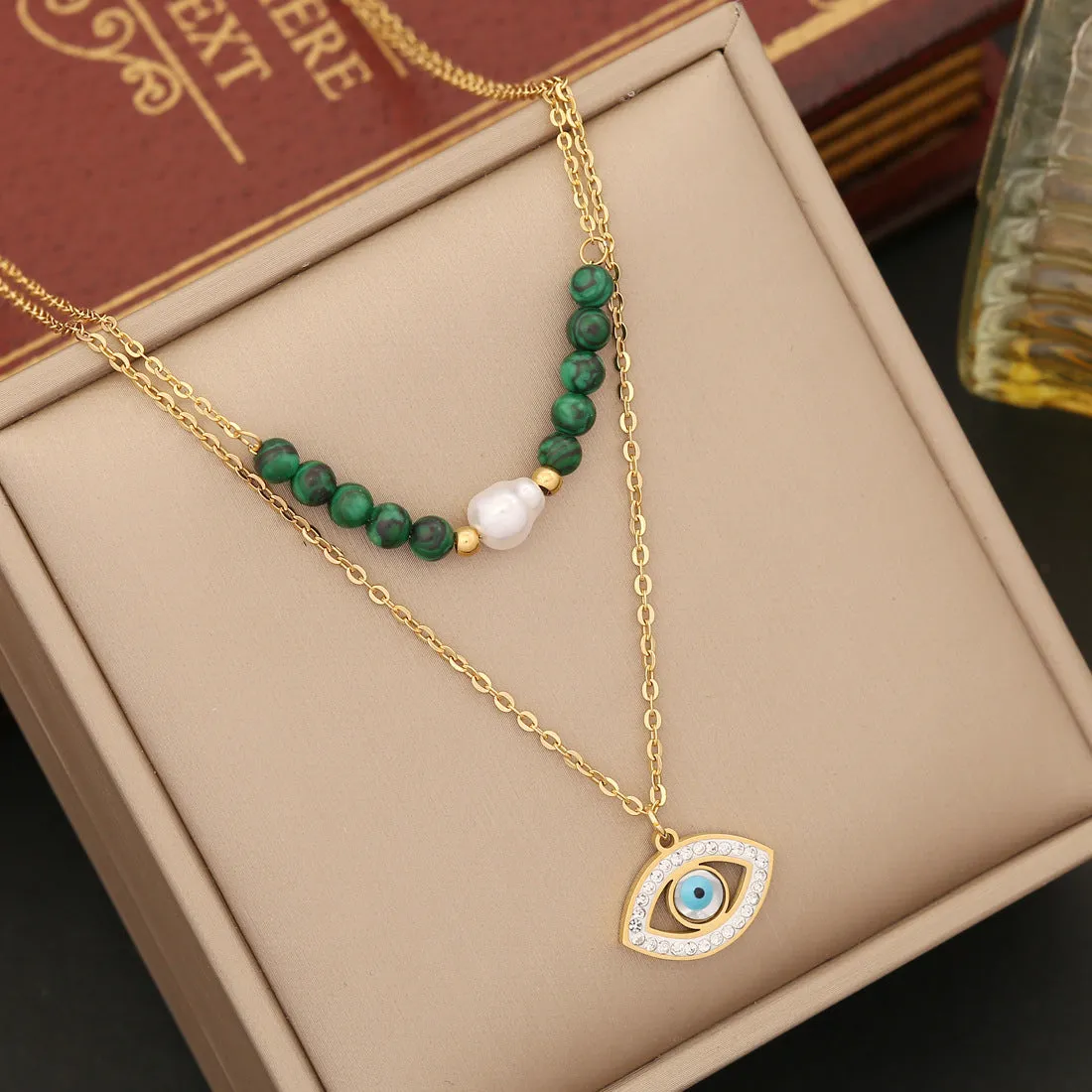 Fashion Eye Heart Stainless Steel Handmade Necklaces
