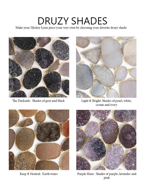 Free Form Druzy Gold Necklace