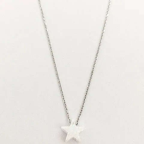 Gammie Opal Star Fine Chain Sterling Silver Necklace