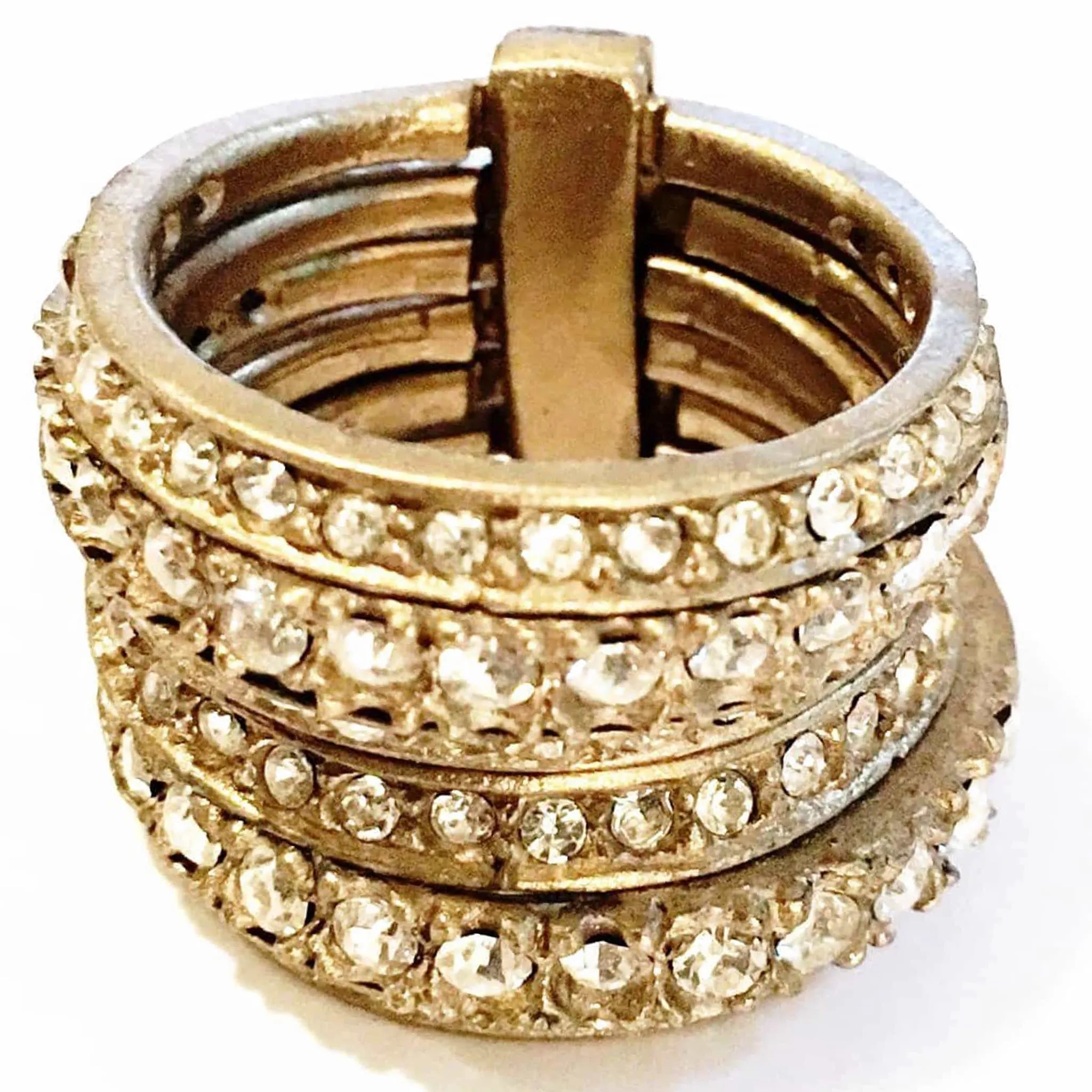 Giora Multiple Ring in Bronze With Swarovski Crystals