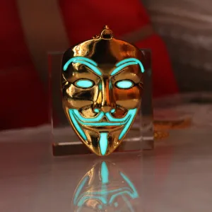 Glow in the Dark Guy Fawkes Mask Necklace