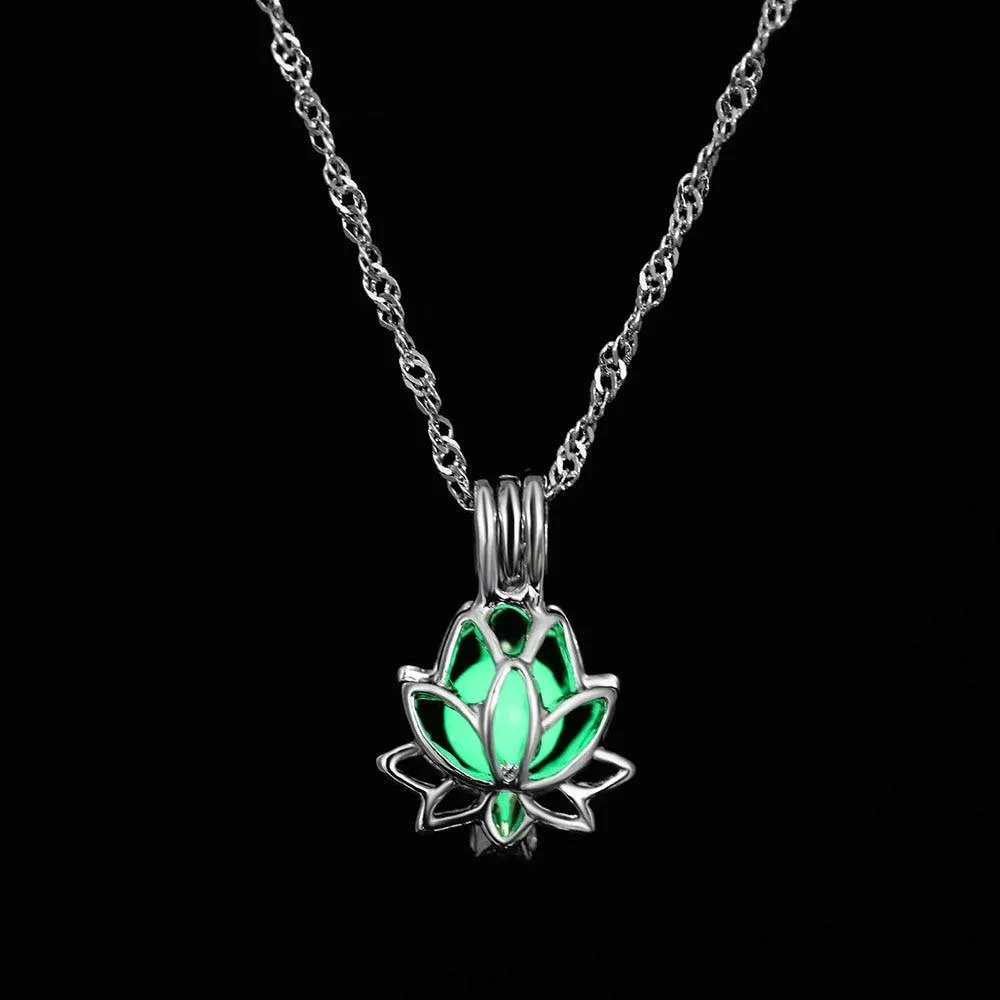 Glow in the Dark Lotus Necklace