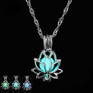 Glow in the Dark Lotus Necklace