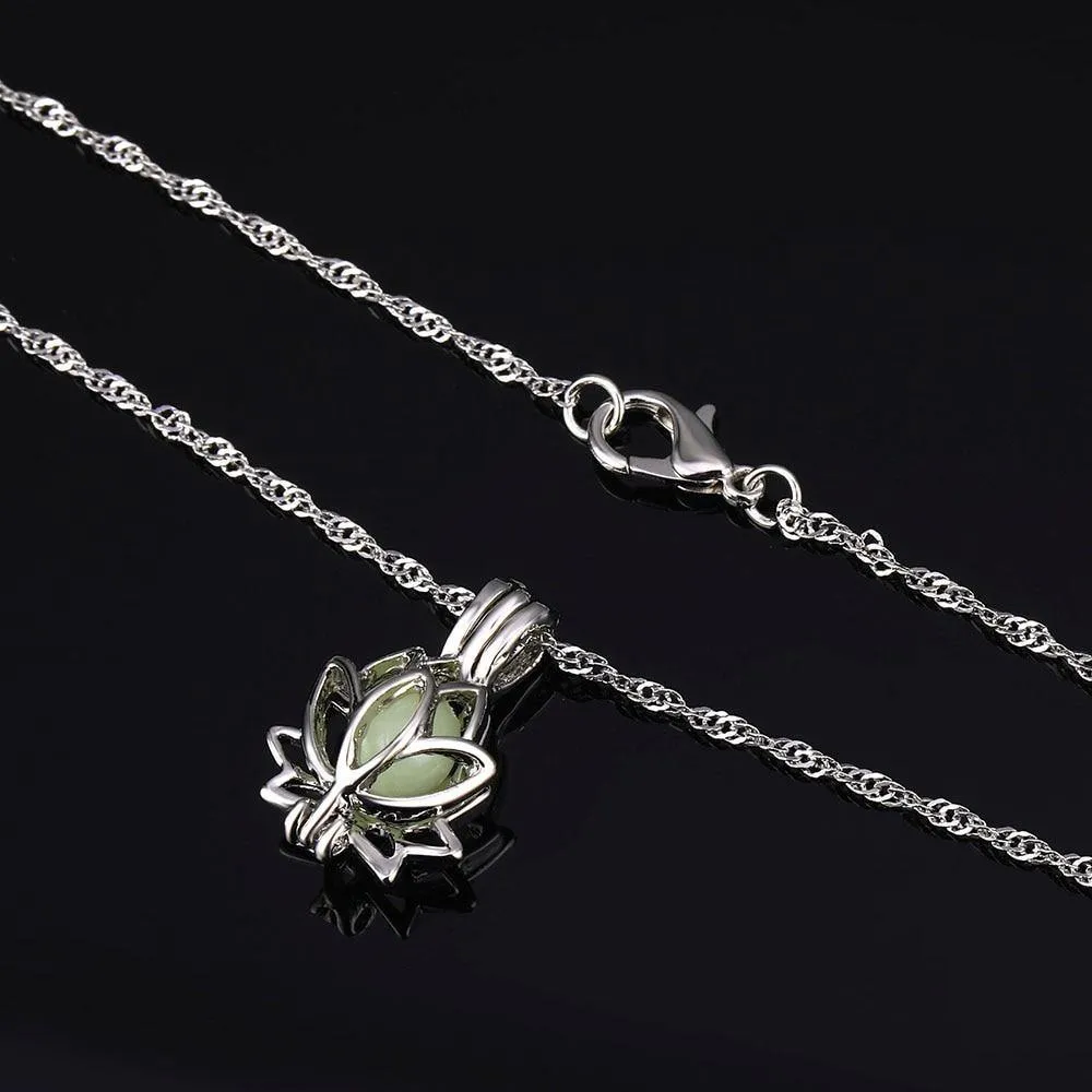 Glow in the Dark Lotus Necklace