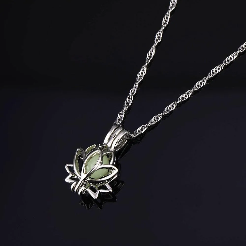 Glow in the Dark Lotus Necklace