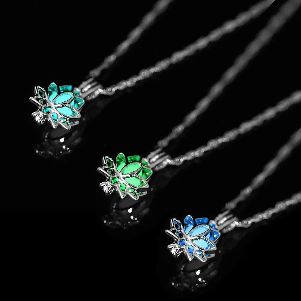 Glow in the Dark Lotus Necklace