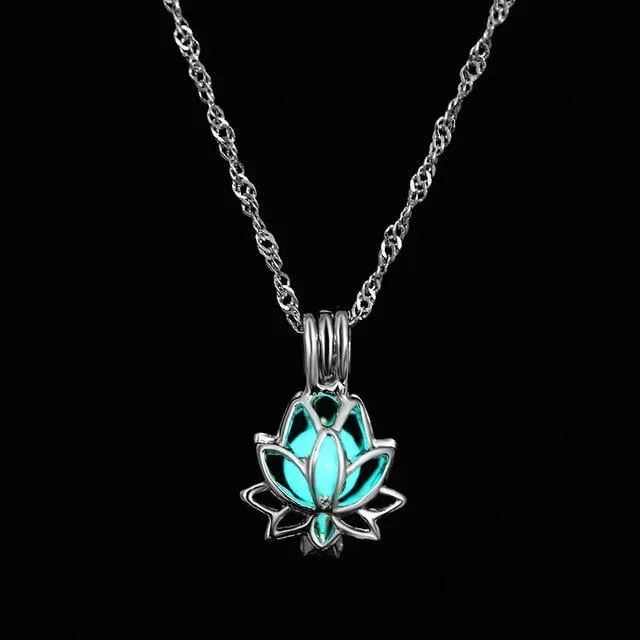 Glow in the Dark Lotus Necklace