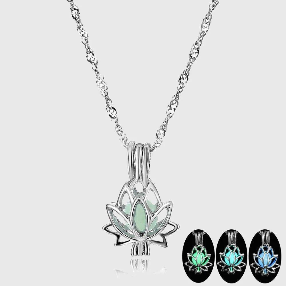 Glow in the Dark Lotus Necklace