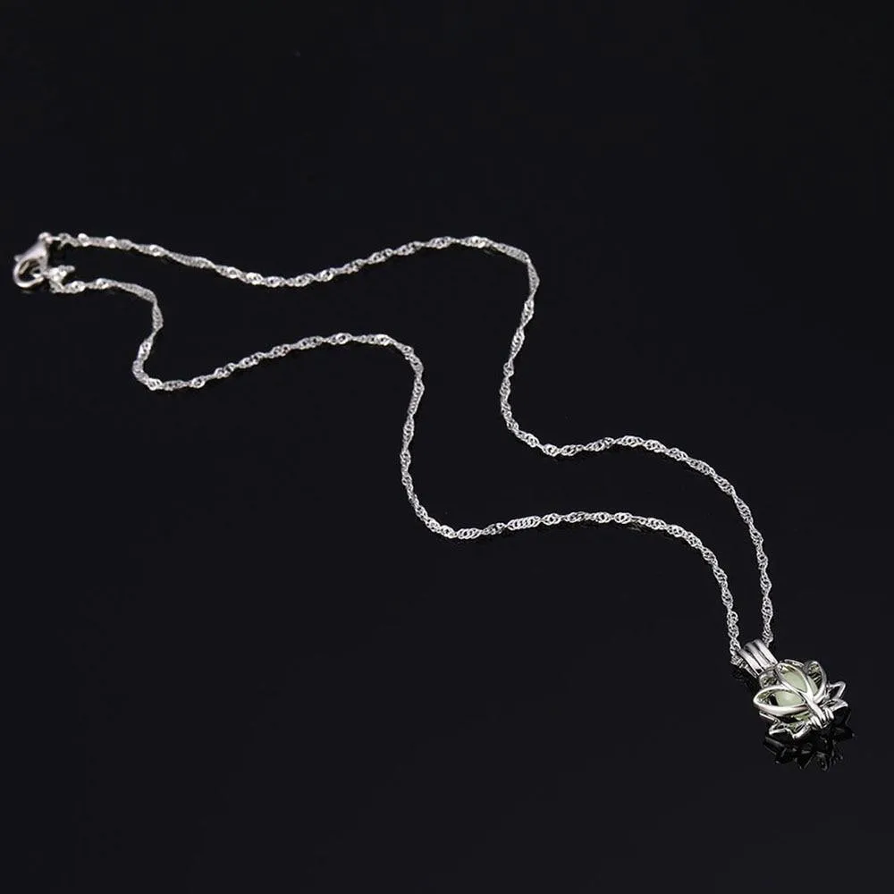 Glow in the Dark Lotus Necklace
