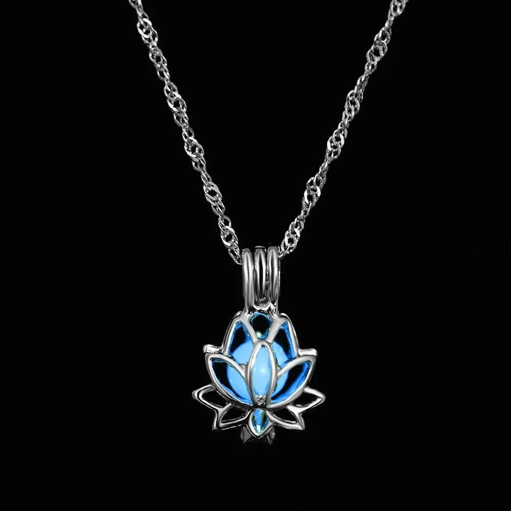 Glow in the Dark Lotus Necklace