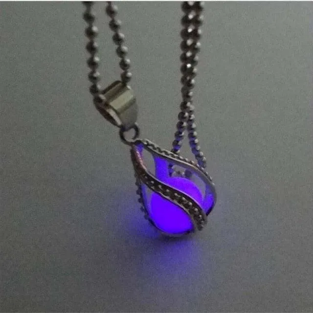 Glow In The Dark Silver Necklace