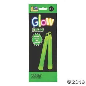 Glow Stick 2 Ct 4" Green