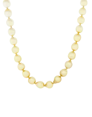 Gold And White South Sea Pearl Necklace