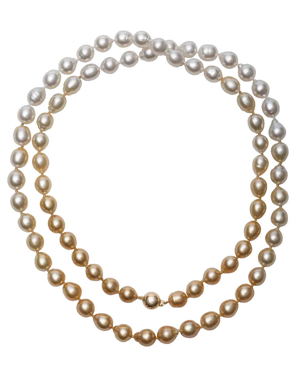 Gold And White South Sea Pearl Necklace
