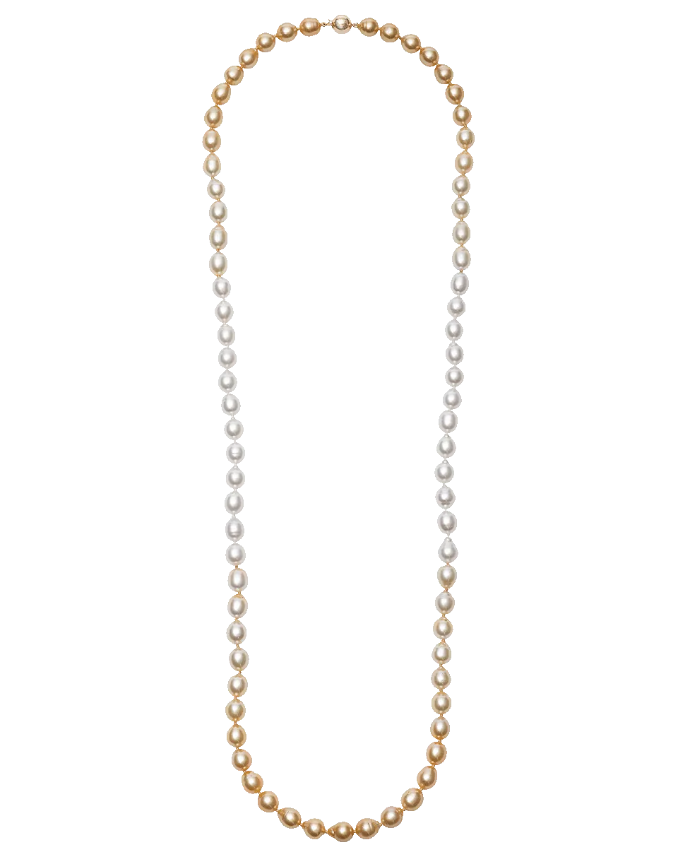 Gold And White South Sea Pearl Necklace