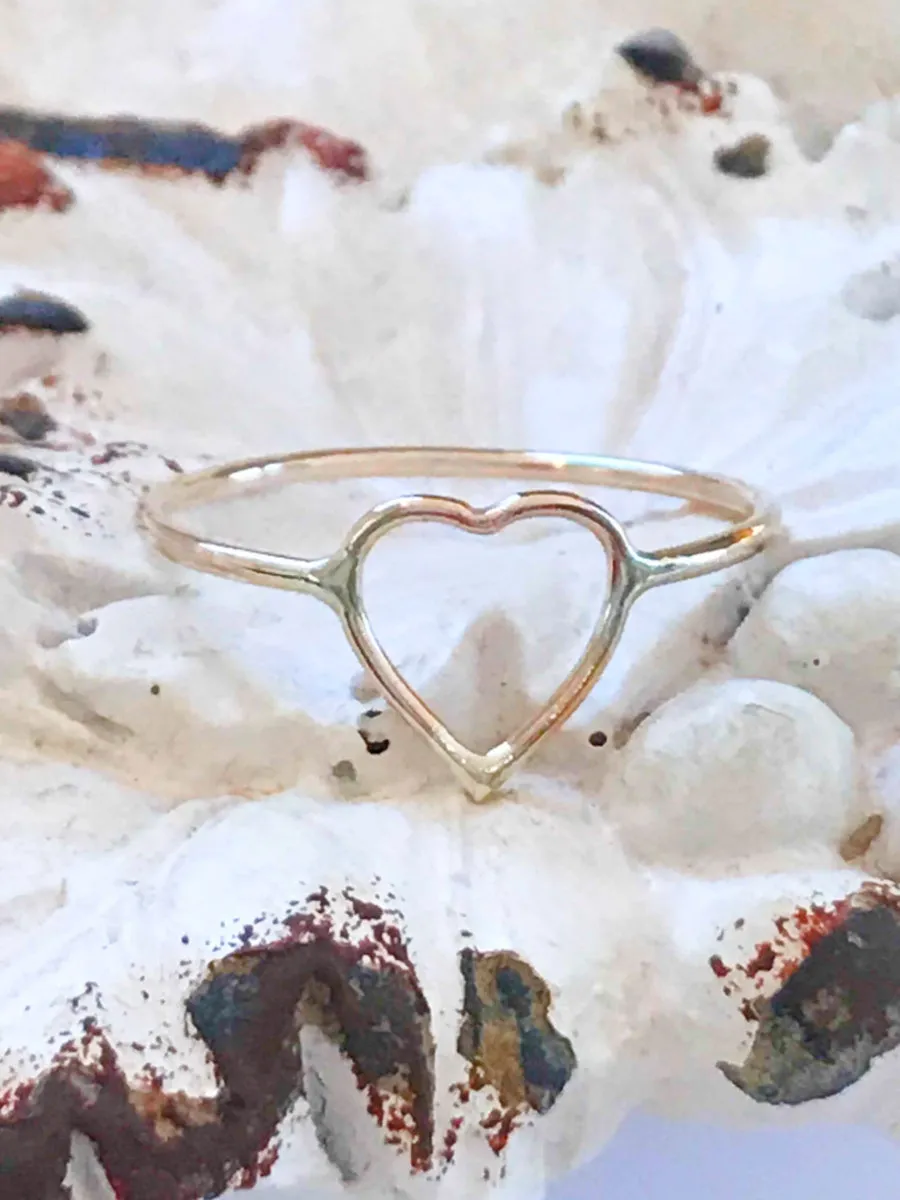 Gold Heart Outline Ring