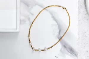 Gold hematite and FWP necklace