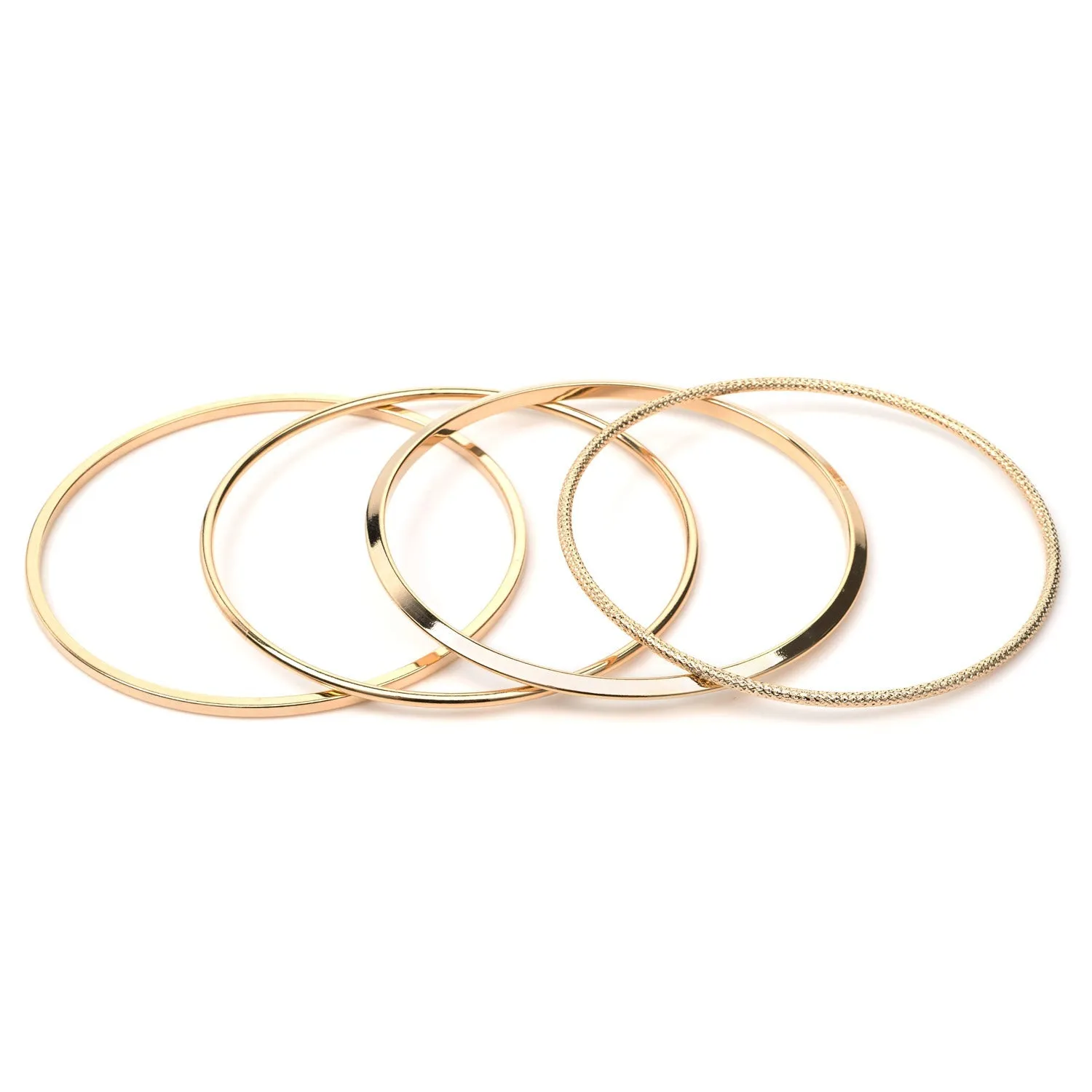 Gold Plate Set Of 4 Bangle Bracelets